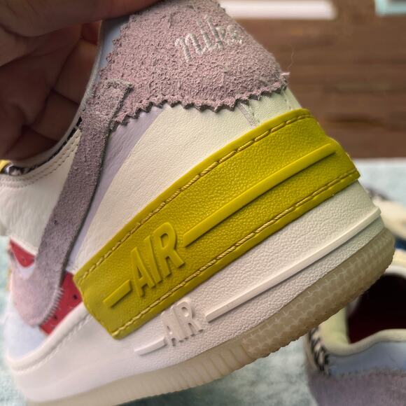 Nike Air Force 1 Shadow DM8076-100 Patchwork Yellow Red Size 9 Women’s - Picture 10 of 11